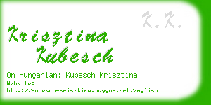 krisztina kubesch business card